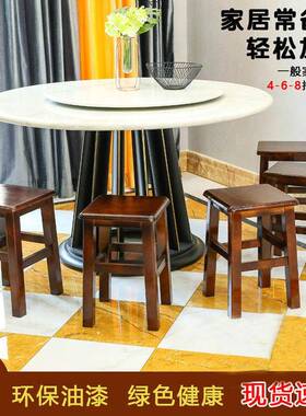 家用木餐用凳凳实木方凳中式复古商餐椅客WIA厅餐桌凳子方子四方