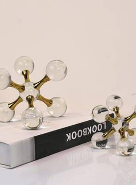 极简风格几何子水晶摆件饰样板房分间客厅售楼处软80740陈设装品
