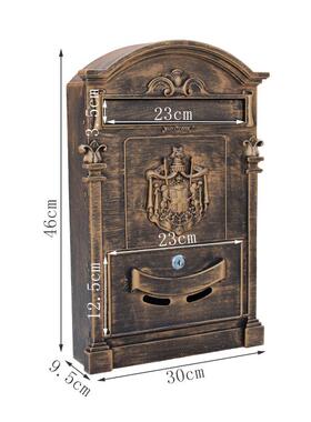 口带信HC-001L锁室外信报箱挂墙式户门钥创匙复古壁邮筒欧式别墅