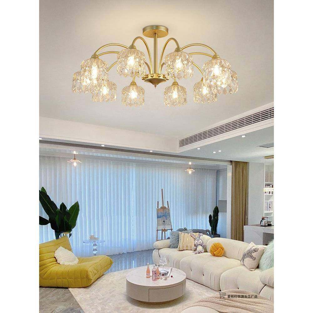 客厅吊灯轻奢式简约现代卧灯室灯欧式美复古水晶餐厅大气式321吊