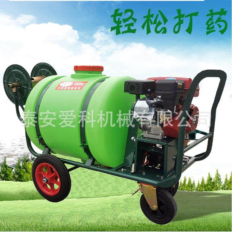 汽油电机动力均可打药机标配30米喷药管160L容量手推喷药机
