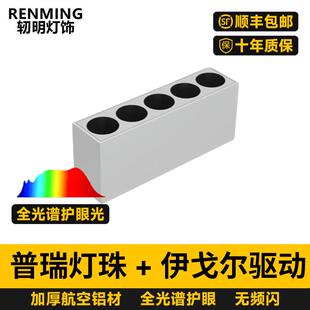 明装格栅灯长条超薄全光谱客厅无主灯家用卧室吸顶防眩射灯线条灯