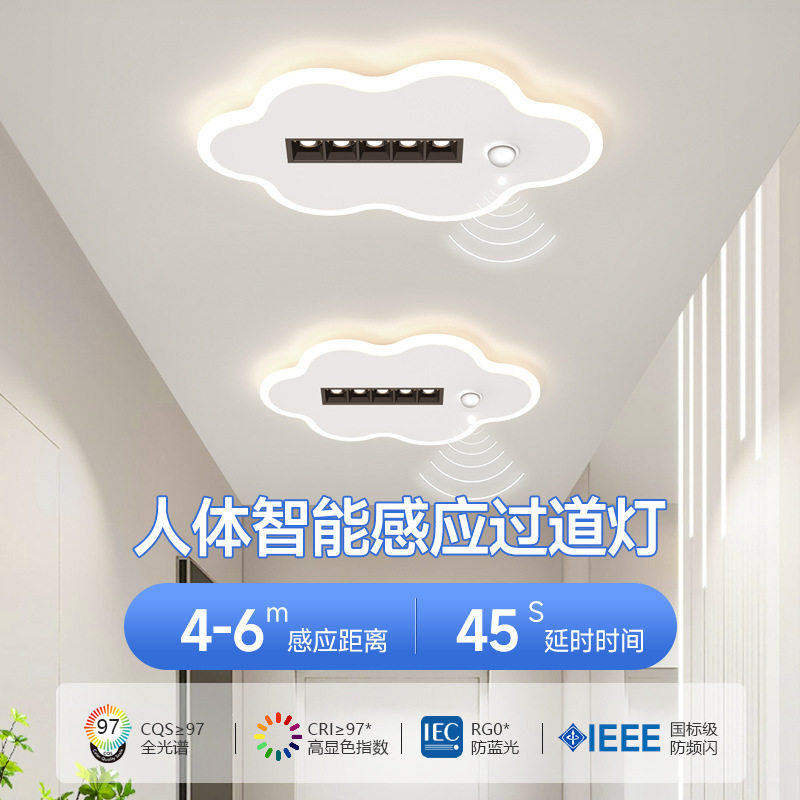 2024年新款现代简约人体智能感应灯LED吸顶灯过道玄关走廊灯具