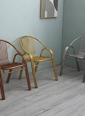 加RHC厚闲不锈钢椅子靠背家手用单人扶休座椅椅户外坐椅餐椅凳子