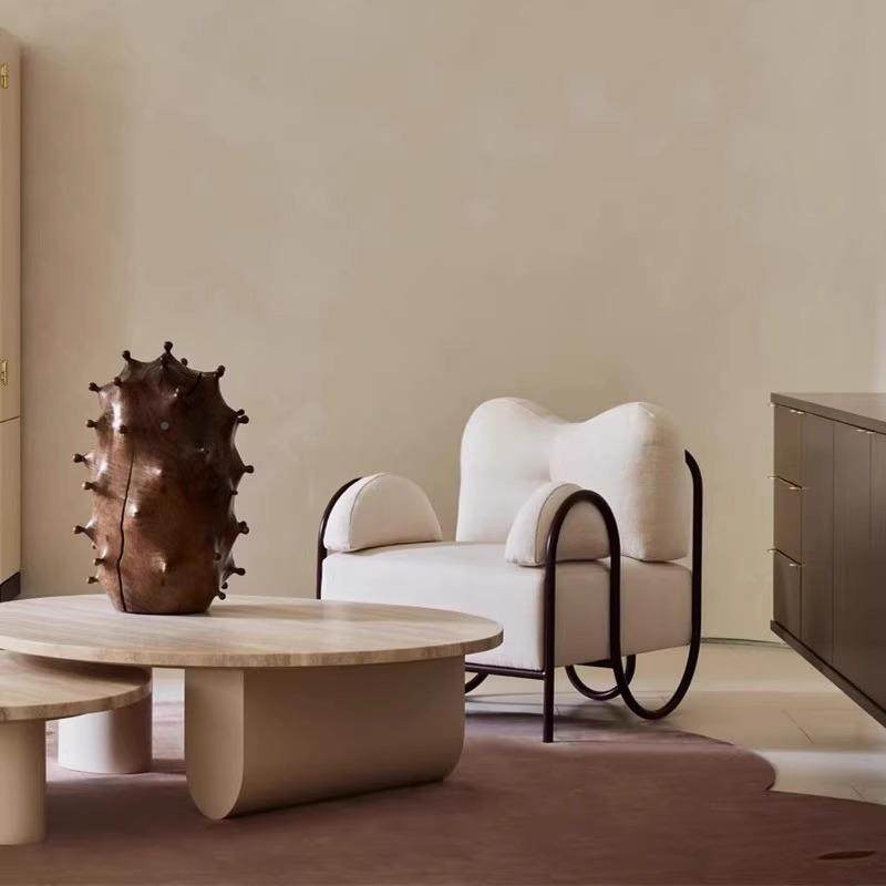 现代闲简奢属休闲椅设计师家用金款单人沙发008客厅阳台酒店接待,住宅家具,布艺沙发,淘宝优惠券,粉丝福利购,淘宝优惠卷