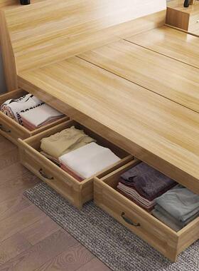 榻榻米箱板式小床床户型双人床现代体简约高22523箱抽屉储物床床