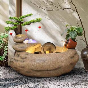 庭院中户外水喷泉客厅阳水台流鱼池办式公室鱼ONL缸循环景观落地