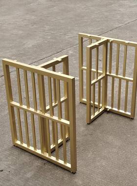 DZC铁艺桌脚公桌办大板岩板桌脚茶几桌子桌腿脚支架黑色框架金烤