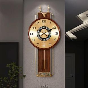 饰 墙装 067北极星新中实家木高档钟表厅挂钟客用时尚 轻奢大气挂式