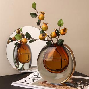 贝汉美简约琉花瓶创意客璃培厅插花鲜件花水花瓶摆餐桌样900板房