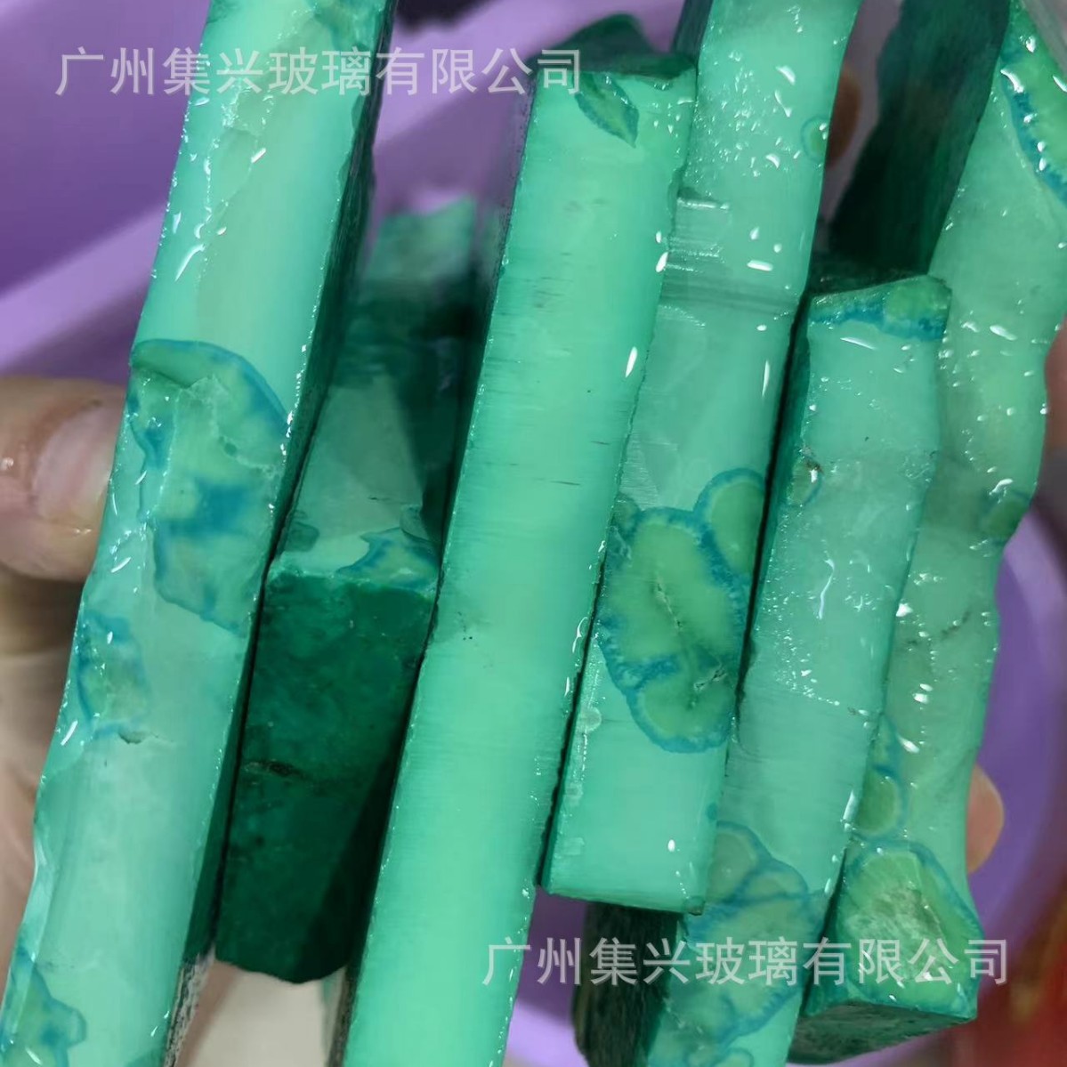 加色天然松石片料加色松石宝石材料松石毛料 广州 大量现货
