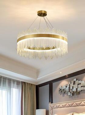 轻奢晶灯现代简约餐厅厅灯具别墅吊后现62163代卧室楼梯间网水红