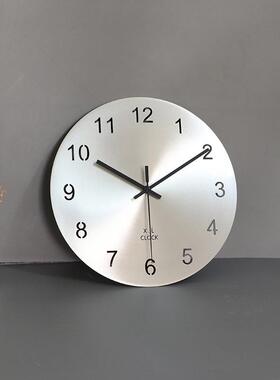 简约不表锈钢挂家景用客厅钟背玄关挂墙钟饰工业风餐厅钟装SYP饰