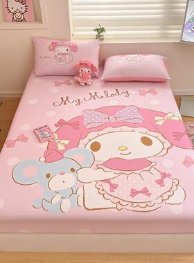 新单款大版全纯棉可爱卡通家用床上用品床笠棉89741三件学生宿舍