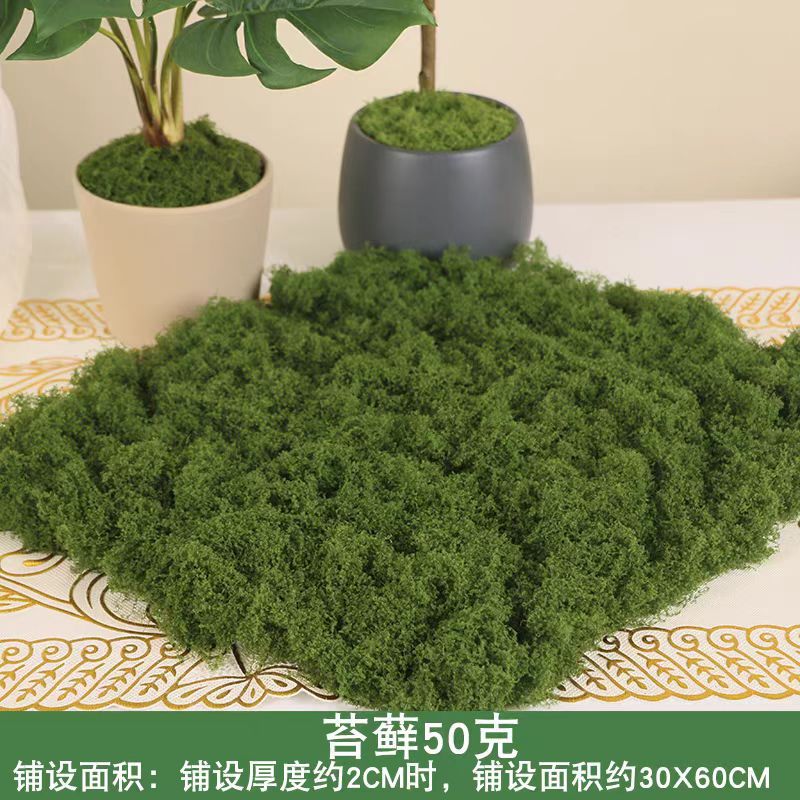 仿真毛线绿色假苔藓造影青苔绿植微景装饰铺面人造草坪石头草皮