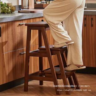凳家用梯子折叠楼梯步凳子踏步阶梯高高低凳梯爬GJA梯登实木三两