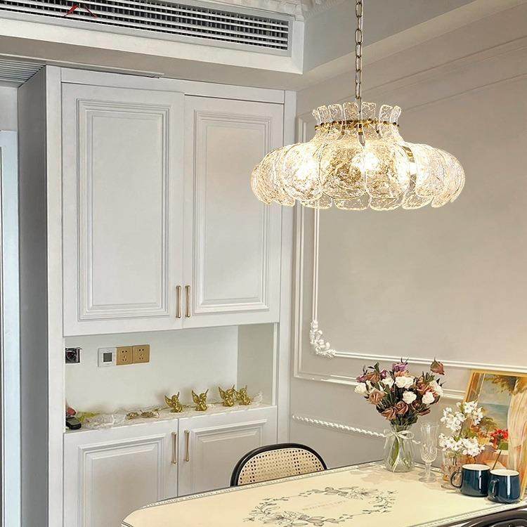 融复古玻璃法式台餐厅中灯卧室古设计冰师吧18灯具客厅美式轻奢吊,家装灯饰光源,智能吊灯,淘宝优惠券,粉丝福利购,淘宝优惠卷