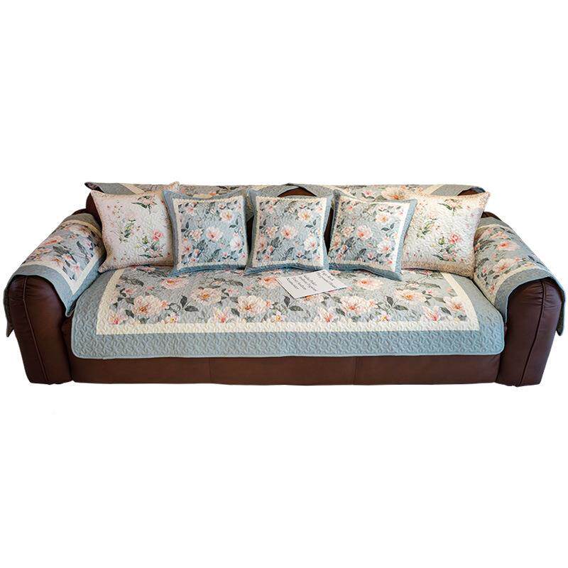 加厚布田花艺FS756691沙四季通用沙发垫美式园卉清新艺术坐垫防滑