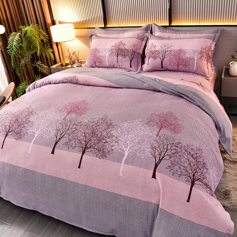 高档WFT1纯加棉磨毛0四件套款100全棉厚6支床单被套被罩床笠床上