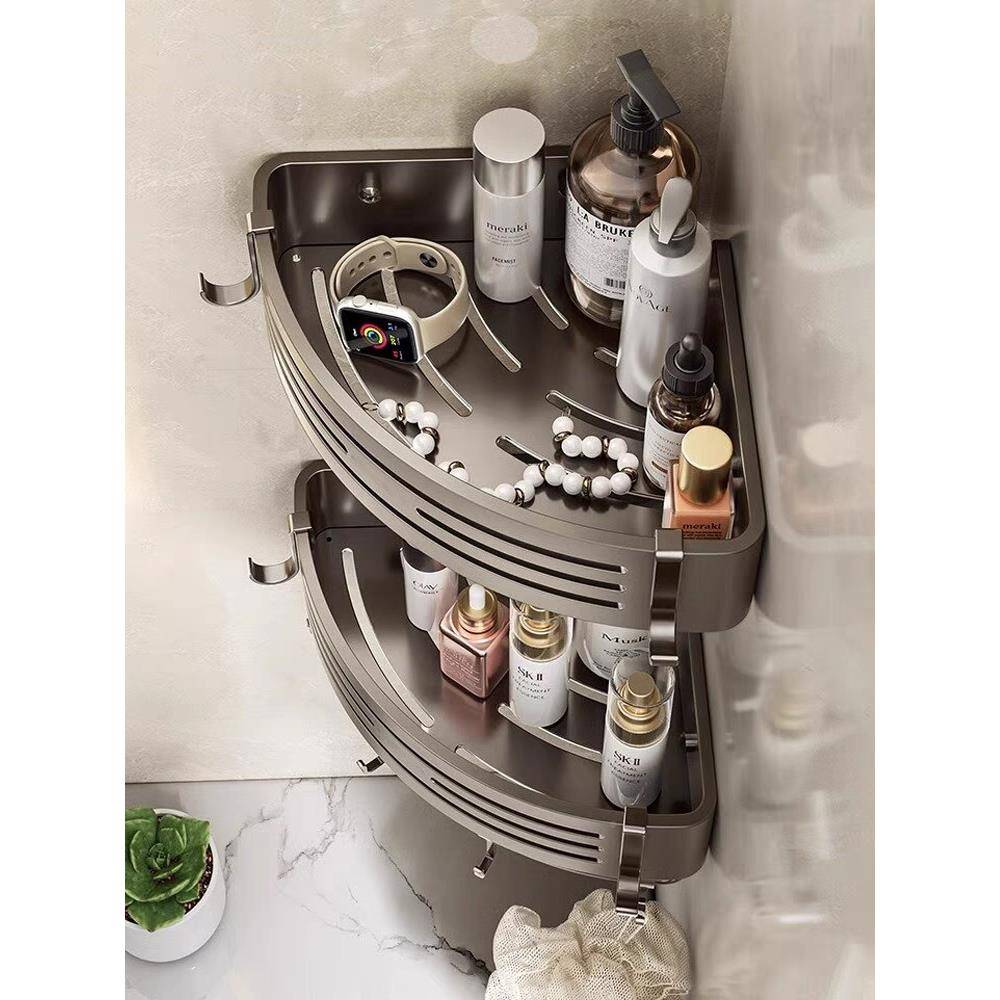 cTSI卫生角间s免打孔置物架浴室用品三间角架子洗手转收纳壁挂