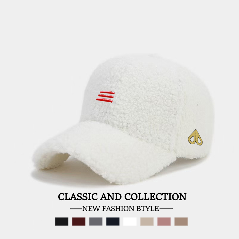 剪刀四季MOOSE韩版休闲时尚百搭秋冬保暖男女同款羊羔绒棒球帽潮