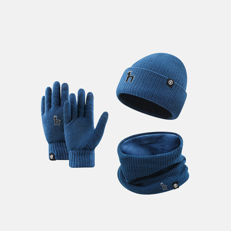 【官网正品】哈吉斯尼森百搭毛线针织帽子围巾手套三件套