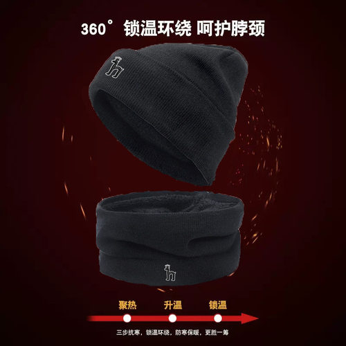 【官网正品】哈吉斯尼森冬季三件套针织帽围脖手套显脸小