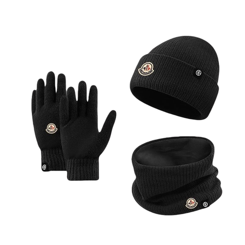 蒙口钢琴【官方直营】帽子围脖手套三件套百搭保暖防寒针织毛线帽