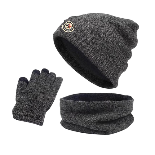 蒙口钢琴【官方直营】帽子围巾手套三件套防寒男女秋冬针织毛线帽