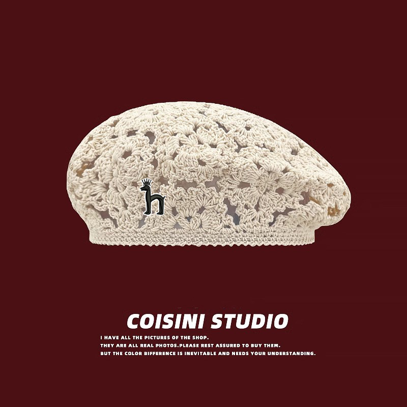【官网正品】Horgias哈吉斯尼森复古时髦小众纯手工针织贝雷帽子