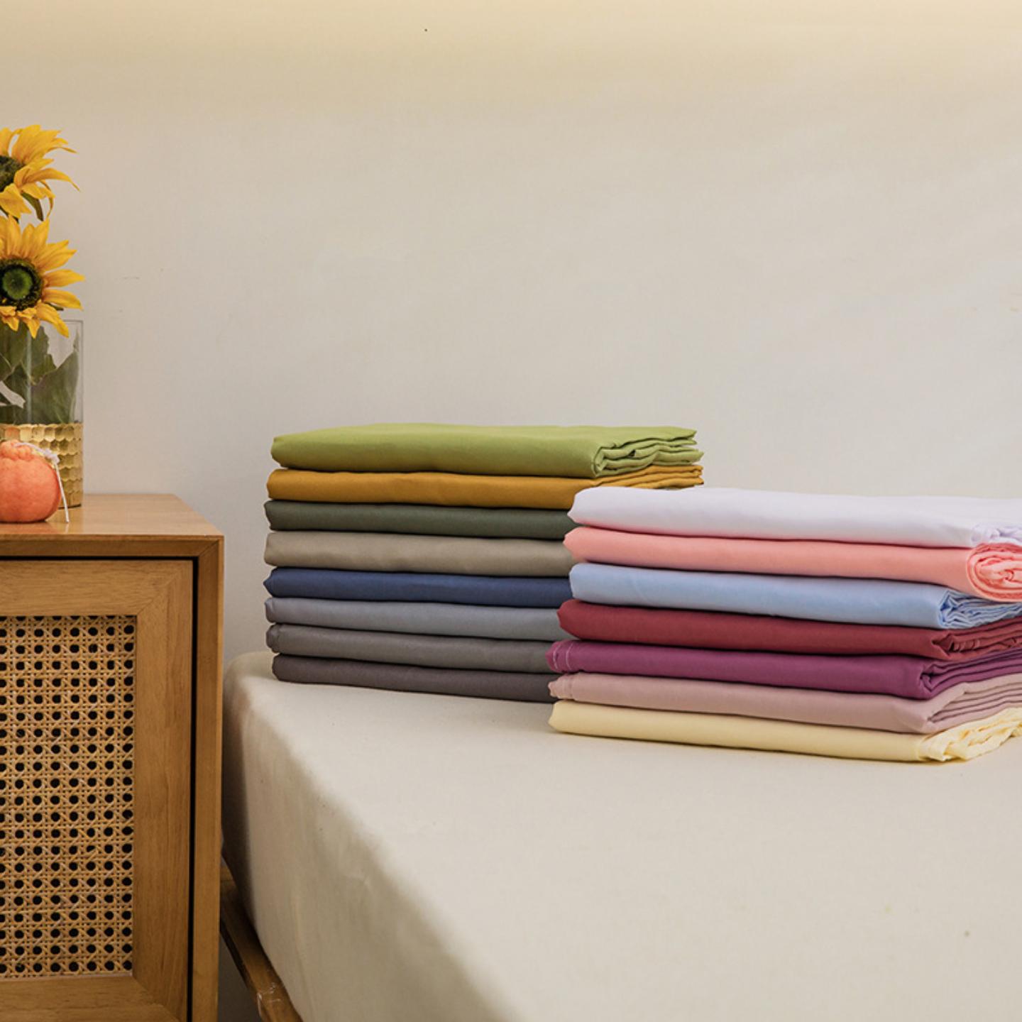 日式良品纯色水洗棉单件床单简约