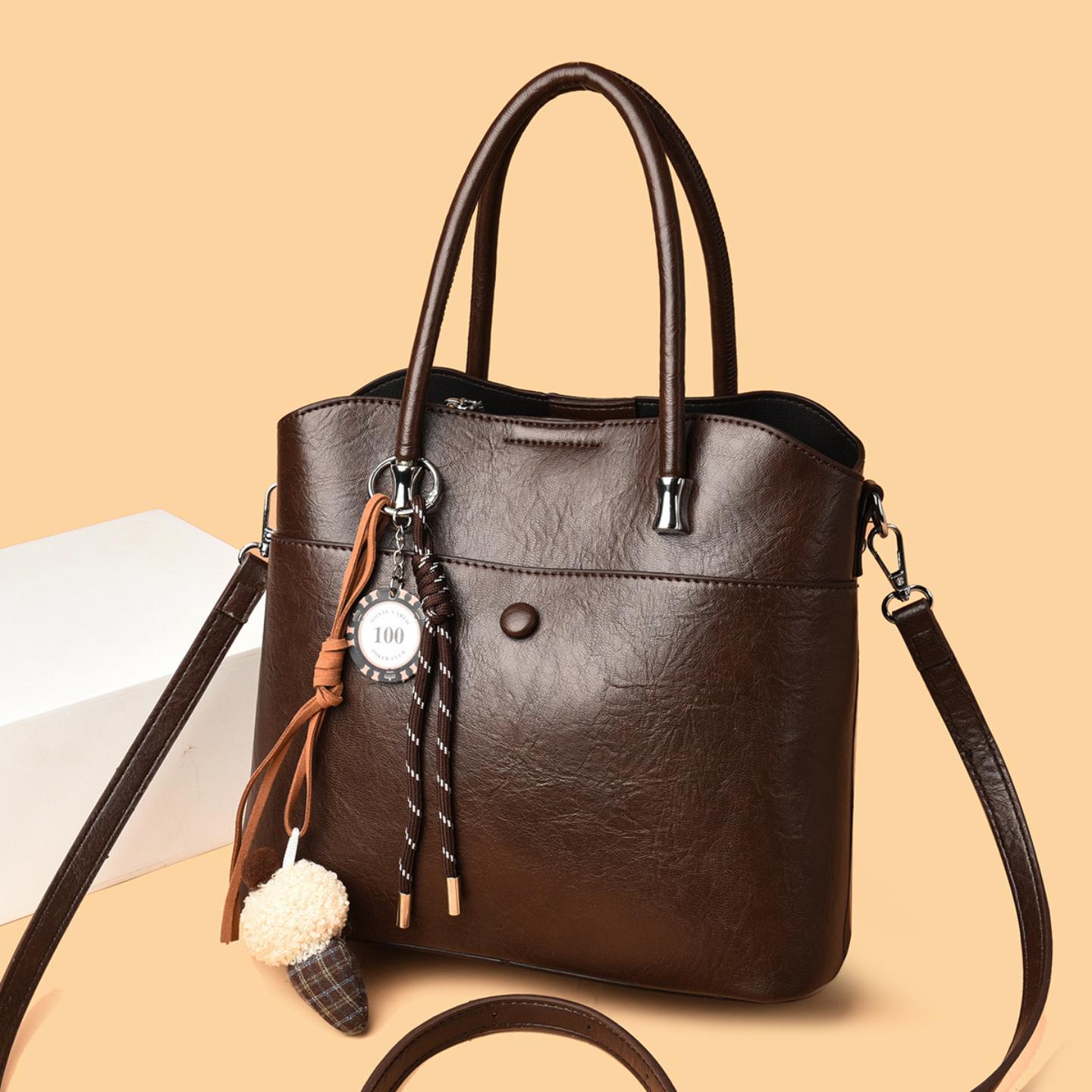 软皮水桶包包女时尚百搭大容量