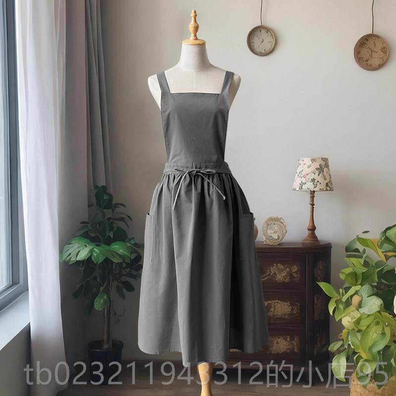 高档花围裙标志定制工作文服纯学棉女性店日本法国时尚美丽覆古