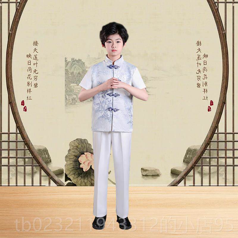 高档六儿童一合唱团表演服中风新国诗歌朗诵款国学服古筝比赛演出