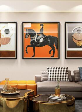 新款客三联代简约装饰画轻现画奢厅手工立体实物画沙发背SL-A048