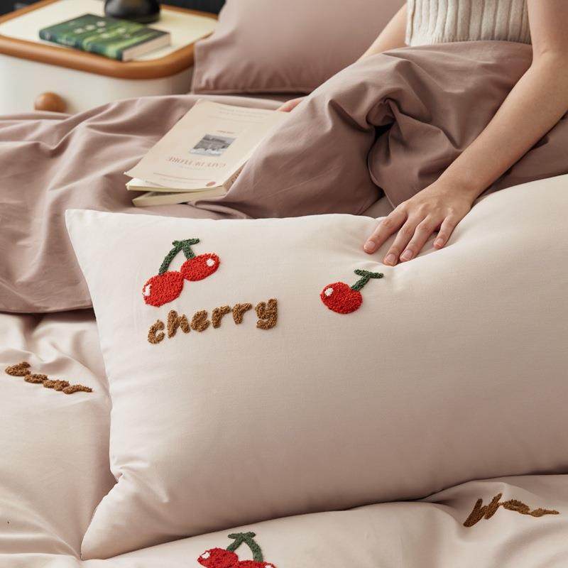 可爱毛巾四绣1童00S全棉磨毛件套纯JCZY==07棉加厚被套床单儿秋冬