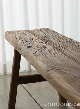 风化纹理老榆木长条凳木长板复古古仿民FPG宿实长凳家用餐凳桌凳