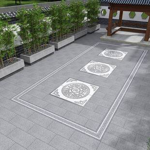 厚18170设计师景款600x600仿砖别墅园林观新中式拼花庭院露台古瓷