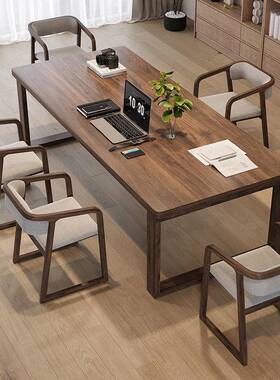 高档南美厅胡木桃客大长书桌家用现代莫比恩NH73工作台餐书黑桌一