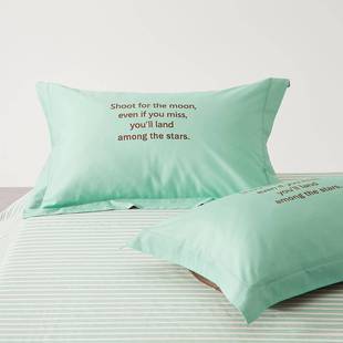 小清新风全棉枕头套长枕 INX纯韩式 芯新款 贡缎绒棉单枕棉套一对装