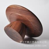 新创意HOZ质黑胡桃木蛋糕盘果盘桌糖面摆件高脚干果收款 纳甜品摆