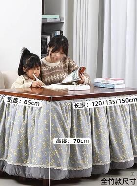 烤火桌新家桌用实木折叠款长方形F97TH8S9子烤火架楠竹简易冬季炕