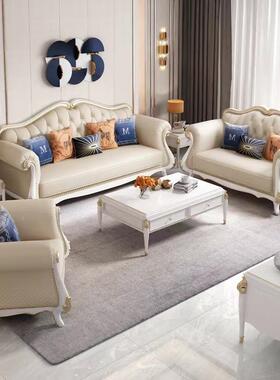 美式沙发1QKA23组轻奢欧客厅木合家具式简约实别墅简美沙发