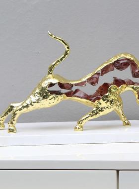 现代简创金属牛装饰品KF-M517摆件书柜酒桌柜装生肖工艺意品客约
