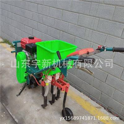 手推汽油黄豆播种机机农用小XFH麦农追肥三行田菜地肥施机