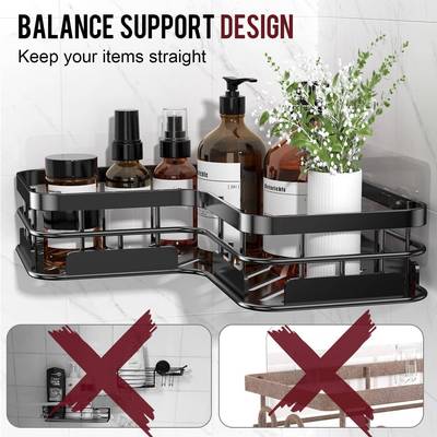 免孔室置物架卫生间厕所转角上浴壁挂式置物篮铁LJ00763艺收墙纳