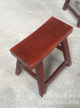 仿古老凳榆木子洼小面凳马鞍凳酒凳店饭FUO店餐桌椅实木板凳餐椅