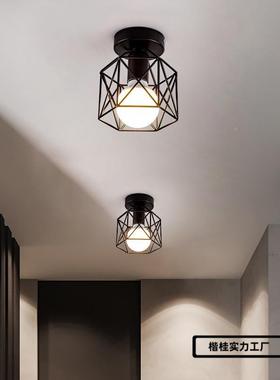 新中式铁艺吸楼顶走灯后现入户过道廊道灯178欧代式玄关卧室衣帽