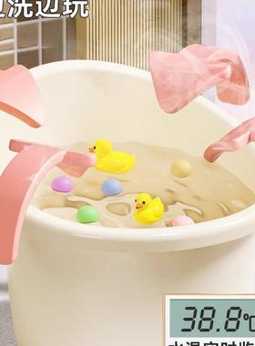 宝宝洗澡6桶婴儿澡盆可坐坐儿童泡澡桶F97765HS大号0到岁小洗孩式