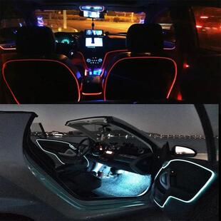 汽改装内饰氛围灯通用脚led呼条吸气氛灯汽车LED导光车七彩音乐声